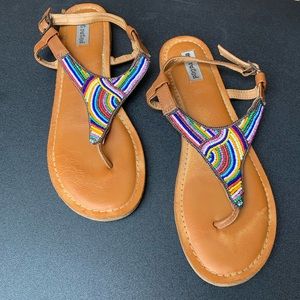 Rainbow Beaded Sandals